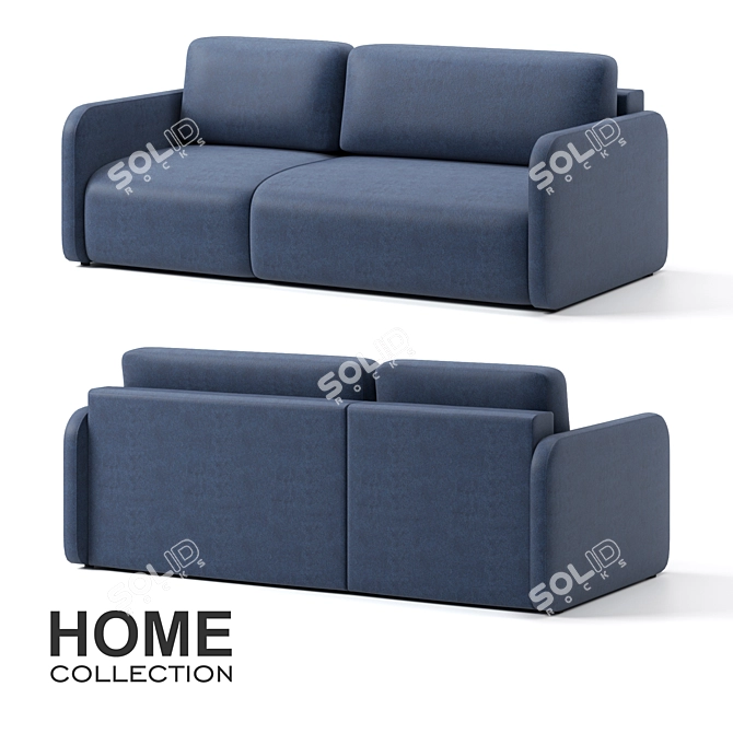 Nord 120 + 80 Fulton Midnight: Stylish and Spacious Straight Sofa 3D model image 1