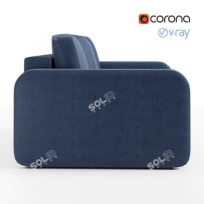 Nord 120 + 80 Fulton Midnight: Stylish and Spacious Straight Sofa 3D model image 2