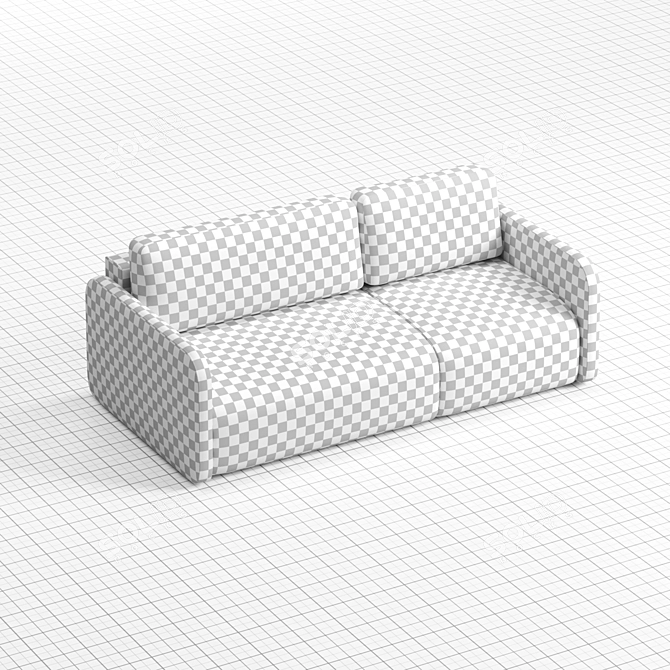 Nord 120 + 80 Fulton Midnight: Stylish and Spacious Straight Sofa 3D model image 4
