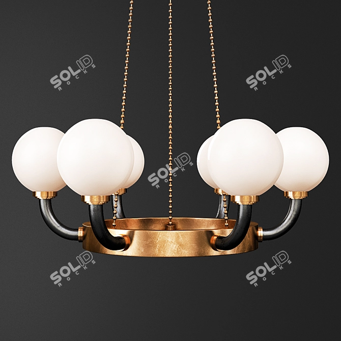 Werner Opal 6-Light Chandelier 3D model image 1