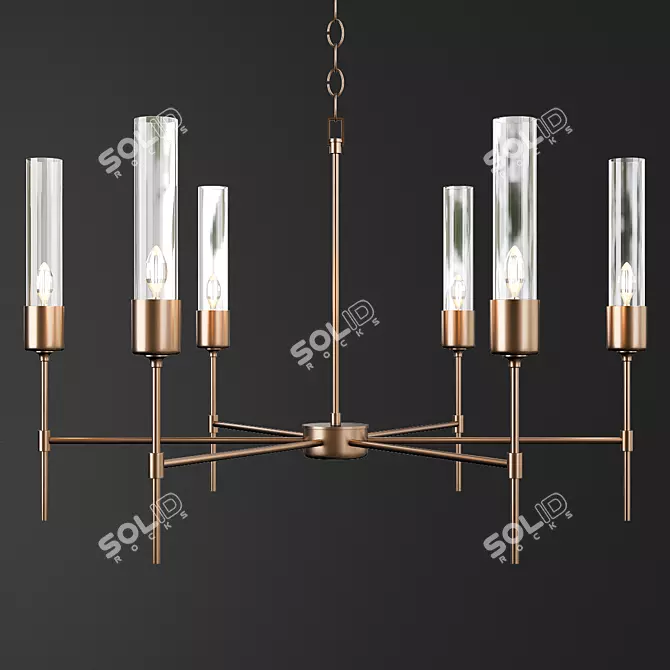 Glowing Elegance: Vela Chandelier 3D model image 1