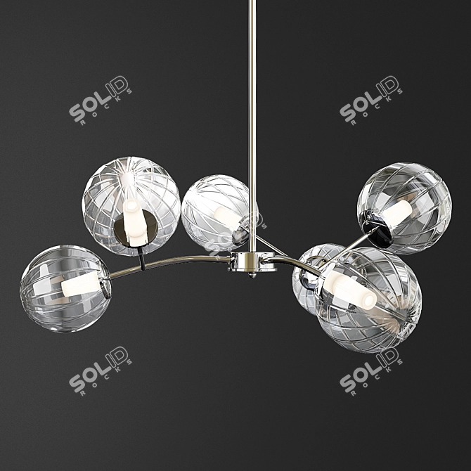 Stunning Chrome Nightstar Chandelier 3D model image 1