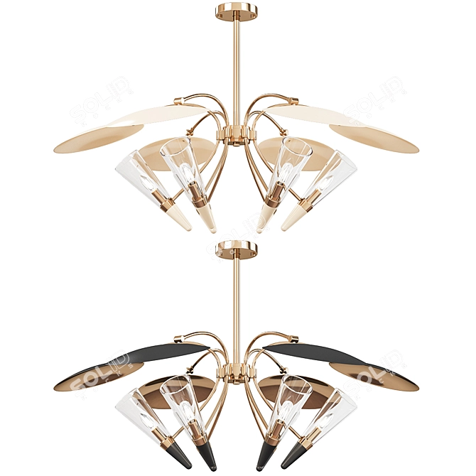 Elegant 6-Light Chandelier: Illuminate Your Space with Style 3D model image 1