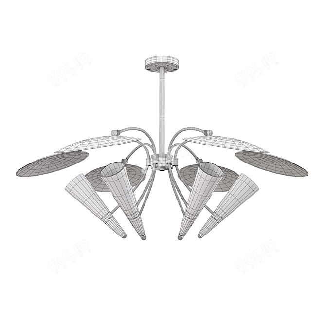 Elegant 6-Light Chandelier: Illuminate Your Space with Style 3D model image 2