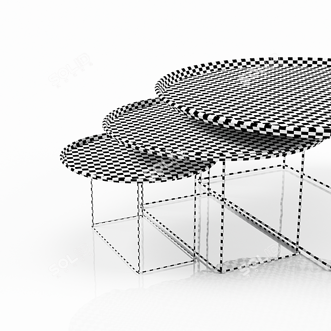 B&B Italia Fat-Fat Table Set: Elegant Design with PBR Materials 3D model image 3