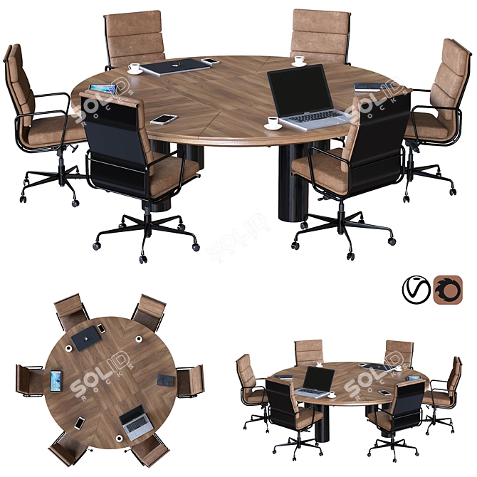 Sleek 2015 Conference Table 3D model image 2