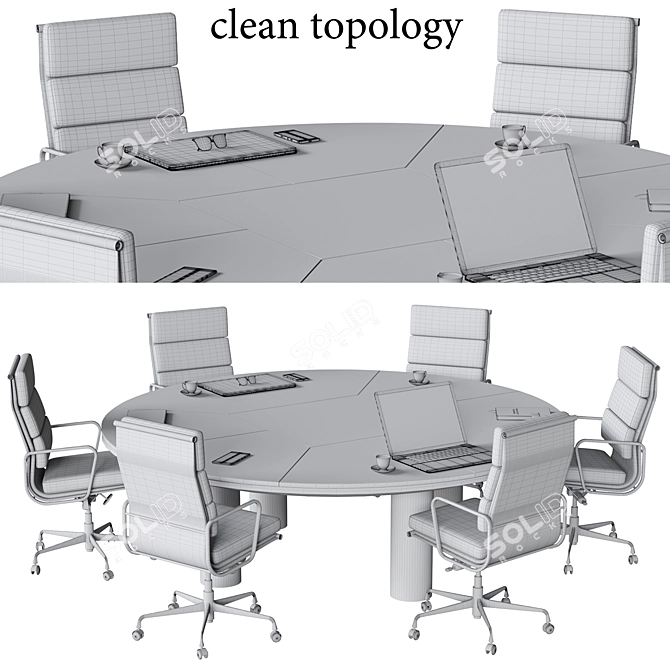 Sleek 2015 Conference Table 3D model image 5