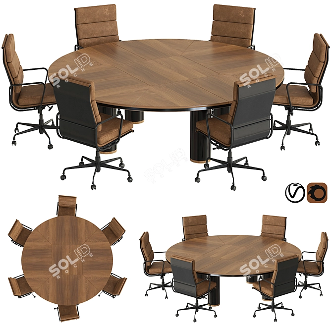 Sleek 2015 Conference Table 3D model image 6