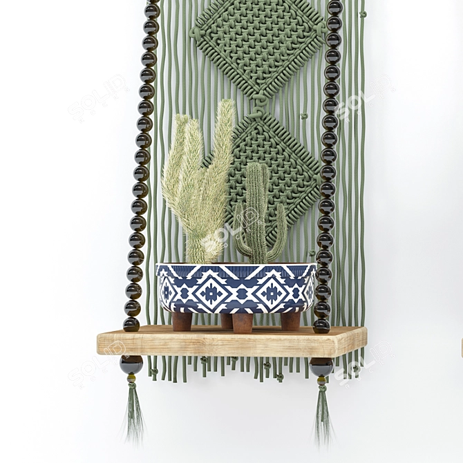 Handcrafted Macrame Plant Hangers 3D model image 4