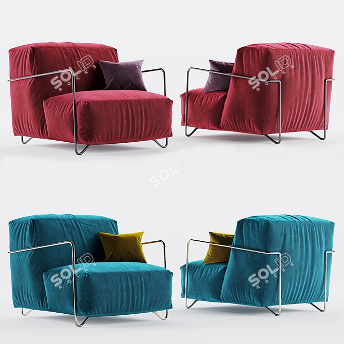 Esprit Noir: JE T’ATTENDS Armchair 3D model image 1