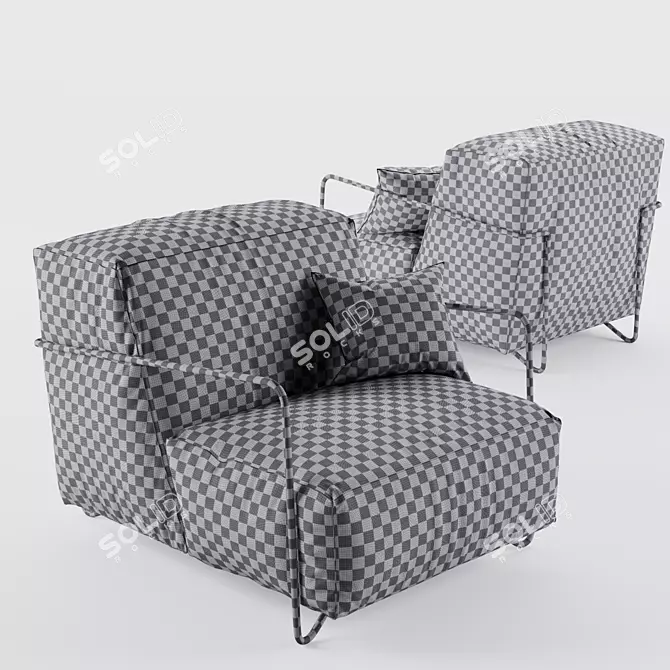 Esprit Noir: JE T’ATTENDS Armchair 3D model image 3