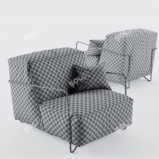 Esprit Noir: JE T’ATTENDS Armchair 3D model image 6