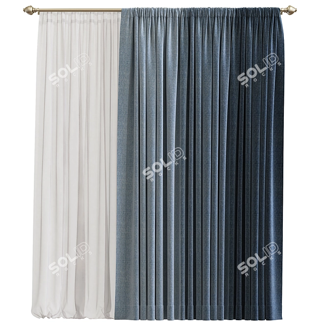 727 Curtain: Innovative Design & Quality Fabric 3D model image 1