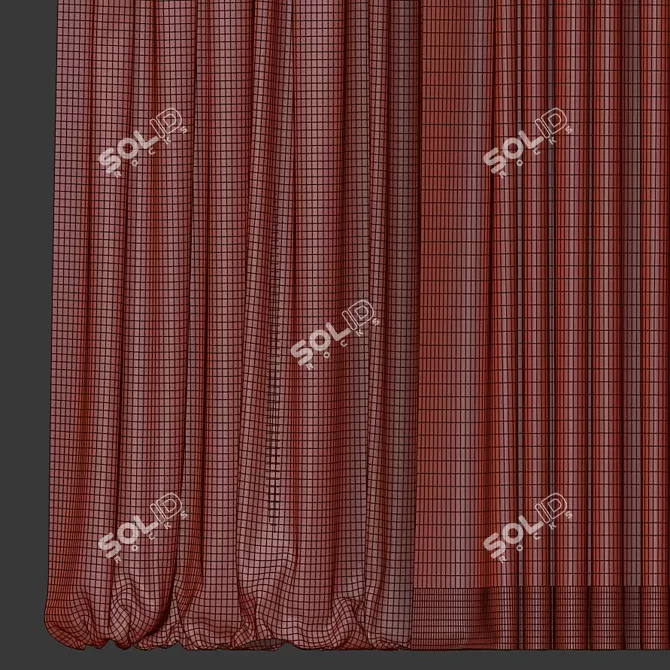 727 Curtain: Innovative Design & Quality Fabric 3D model image 3