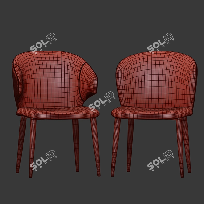 Elegant Eichholtz Volante Dining Chairs 3D model image 4