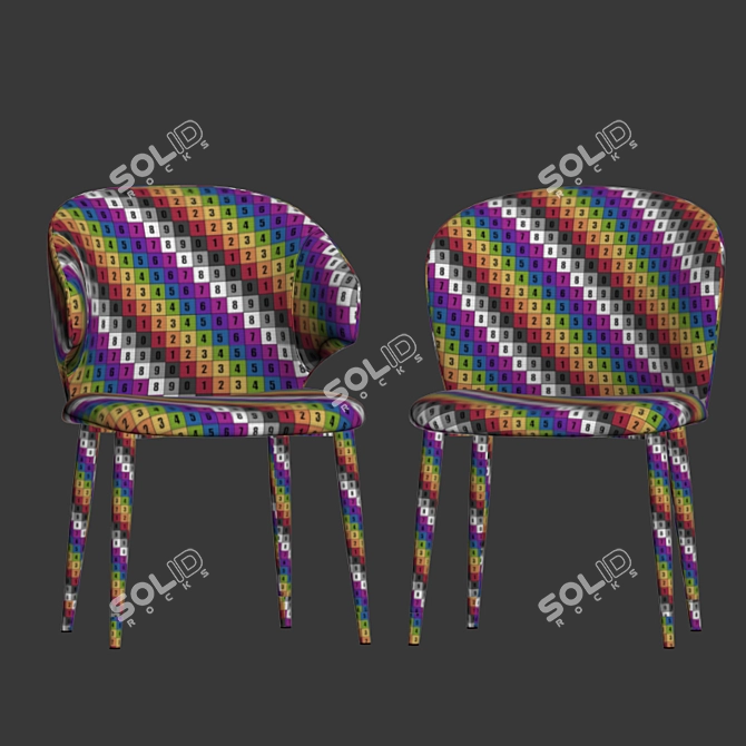 Elegant Eichholtz Volante Dining Chairs 3D model image 5