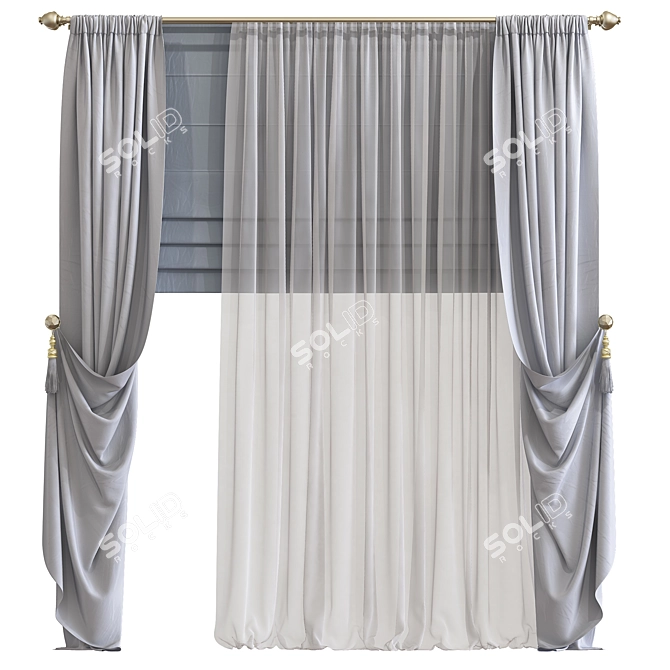 Revamp Your Space with Curtain 731 3D model image 1