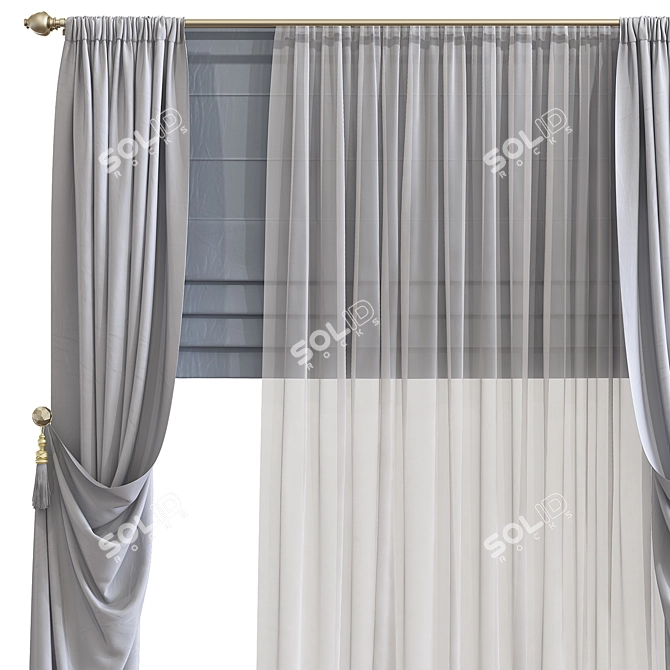 Revamp Your Space with Curtain 731 3D model image 2