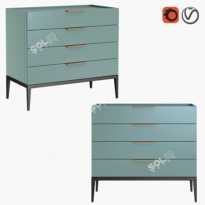 Metropolitan Small Chest: Elegant Storage Solution 3D model image 4