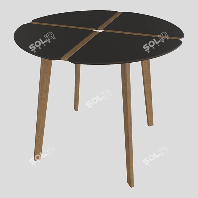 Round Kitchen Dining Table 3D model image 2