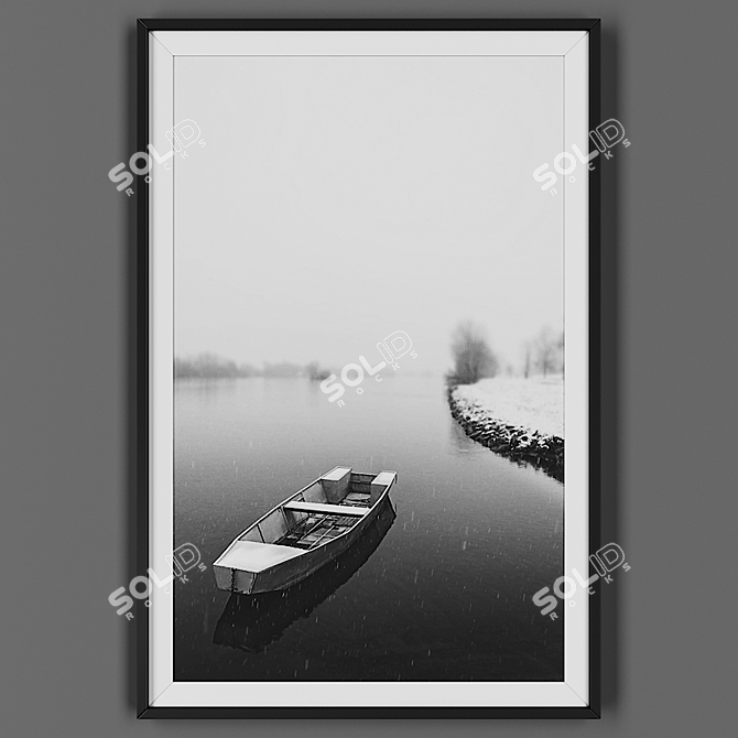 Black Framed Artwork 3D model image 1