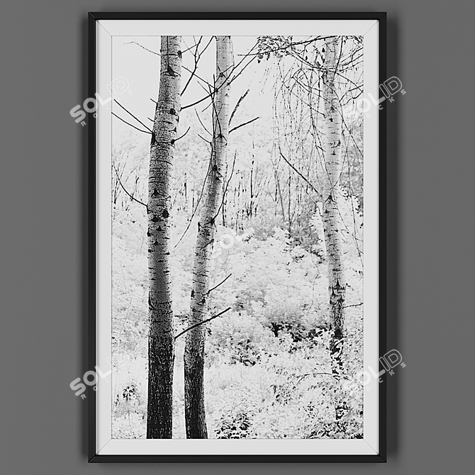 Black Framed Art Print 3D model image 1