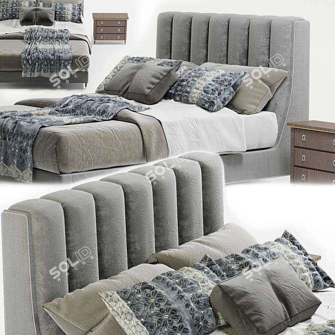 Elegant Barrington Bed 3D model image 1