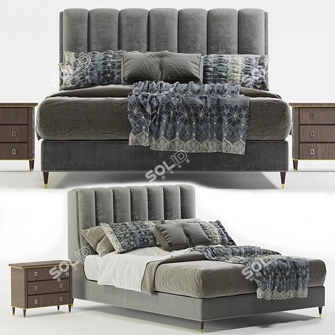 Elegant Barrington Bed 3D model image 2