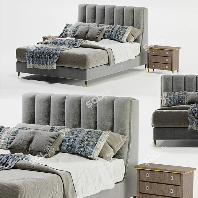 Elegant Barrington Bed 3D model image 7