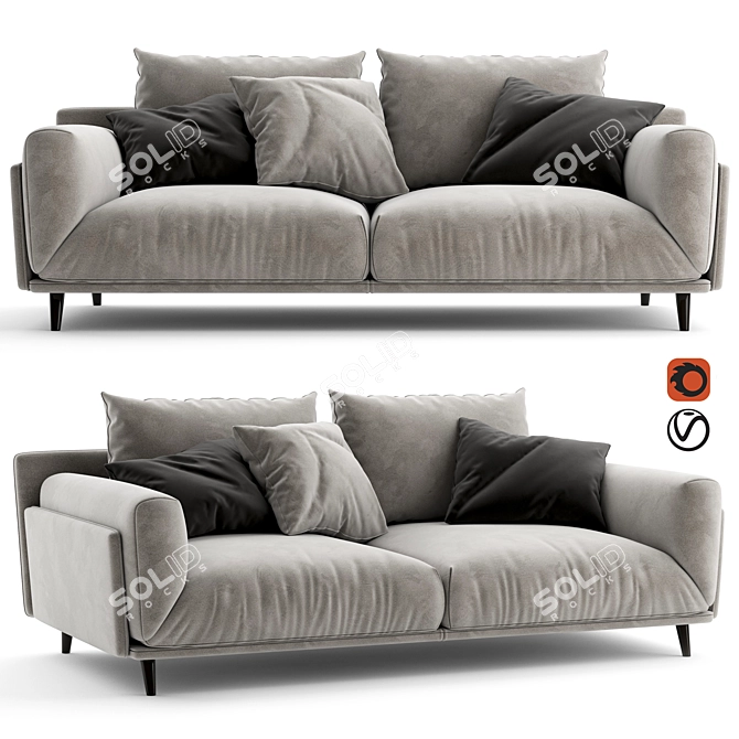 Arflex Faubourg: Modern Design Sofa 3D model image 1