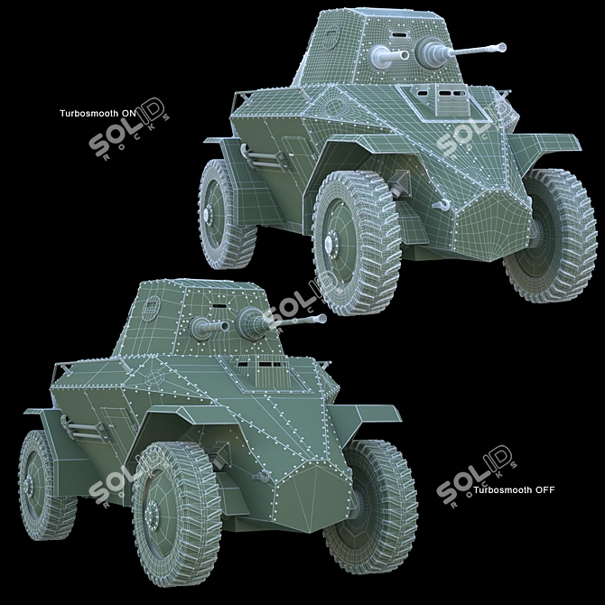 Vintage Hungarian Csaba Armored Car 3D model image 2