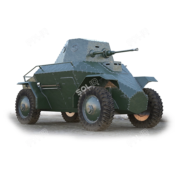Vintage Hungarian Csaba Armored Car 3D model image 4