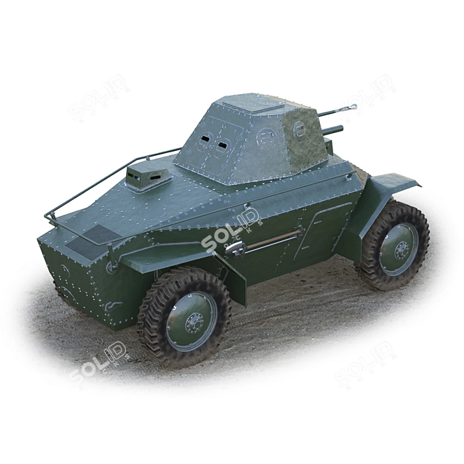 Vintage Hungarian Csaba Armored Car 3D model image 5