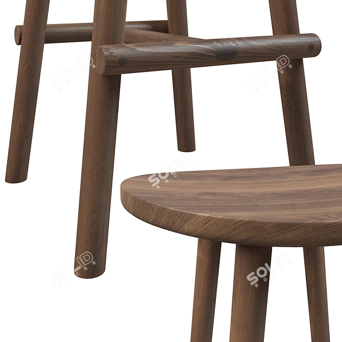 Tolv Figura Barstool - Simple Elegance for Your Space 3D model image 2