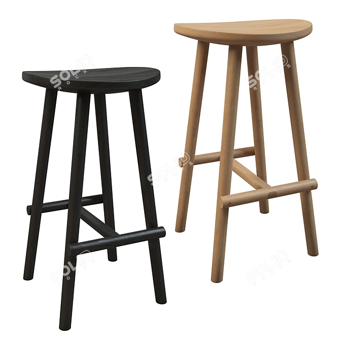 Tolv Figura Barstool - Simple Elegance for Your Space 3D model image 4