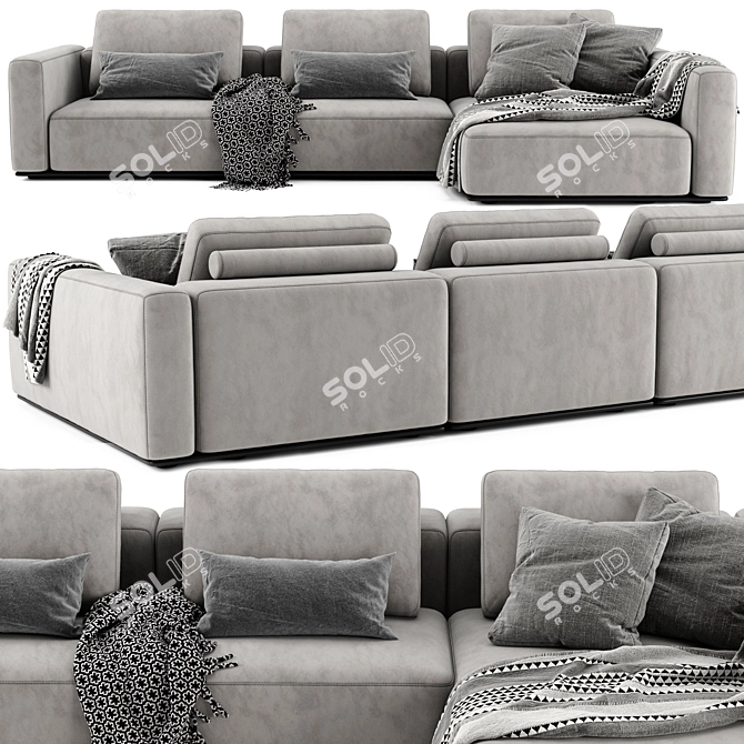 Poliform Westside Chaise: Sleek and Stylish Lounger Sofa 3D model image 2