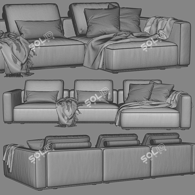 Poliform Westside Chaise: Sleek and Stylish Lounger Sofa 3D model image 4