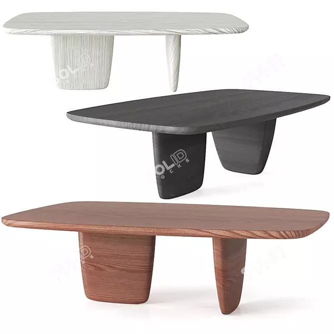 B&B Italia Tobi-Ishi Coffee Table Wood 3D model image 1