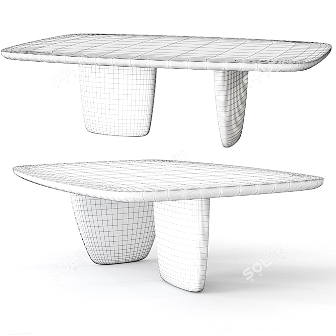 B&B Italia Tobi-Ishi Coffee Table Wood 3D model image 5