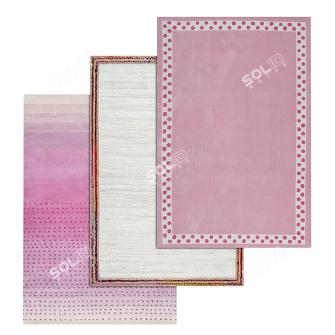 Luxury Textured Carpet Set 3D model image 3