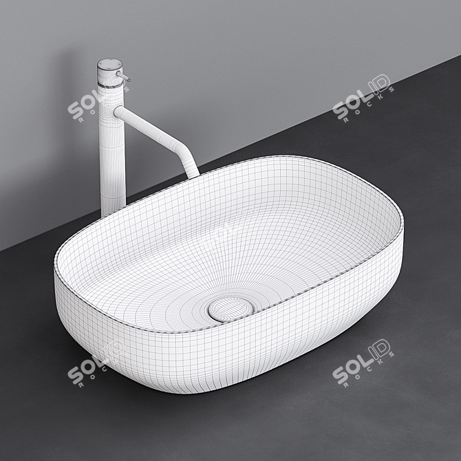 Elegant VALLONE PEYTO III Washbasin 3D model image 4