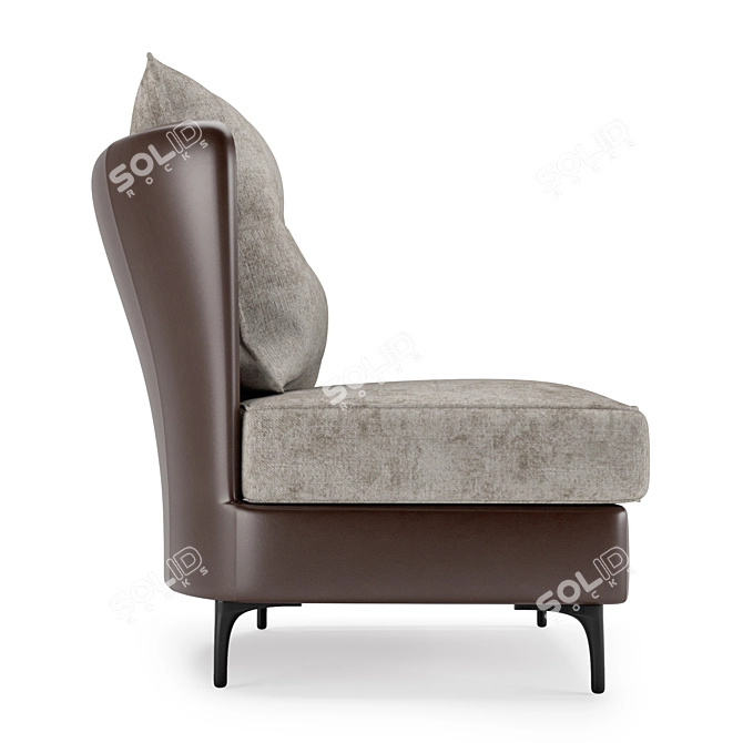 Elegant Voltaire Armchair 3D model image 2