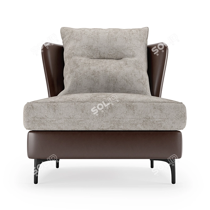 Elegant Voltaire Armchair 3D model image 3