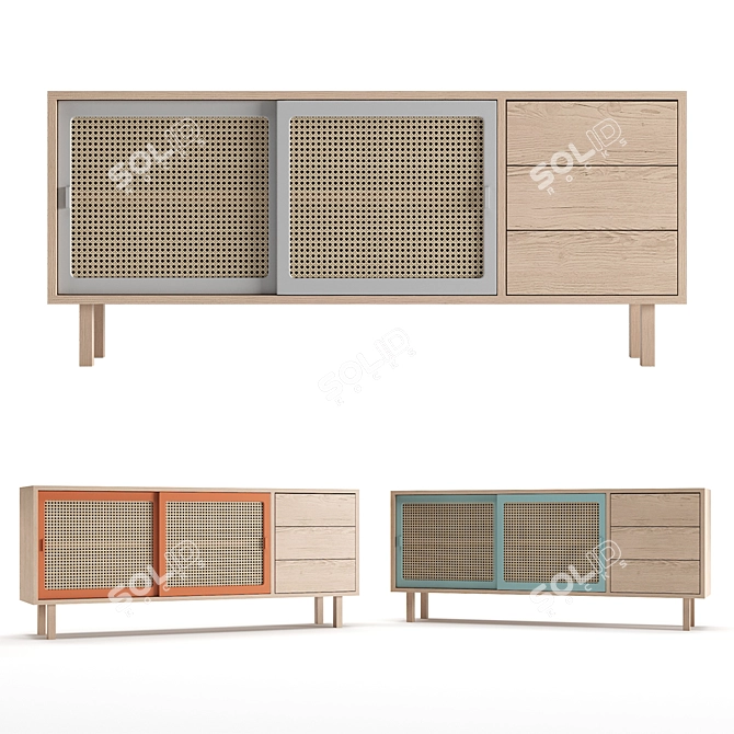 Colonel STRAW Sideboard: Stylish Storage Solution 3D model image 1