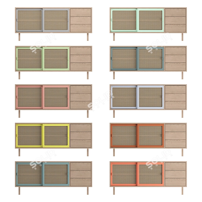 Colonel STRAW Sideboard: Stylish Storage Solution 3D model image 2