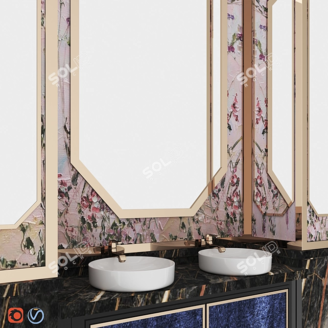 Elegant Washstand Sink: Stylish & Functional 3D model image 4