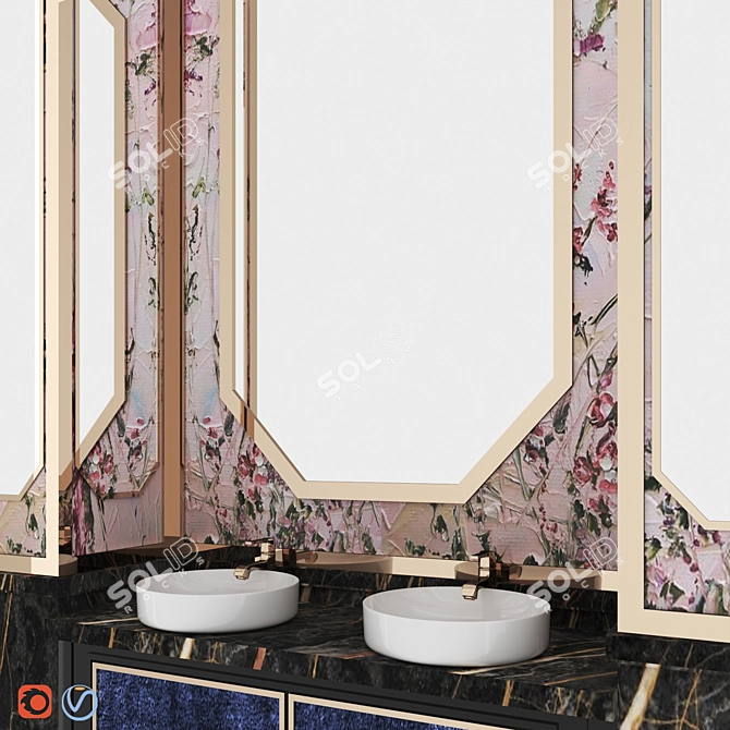 Elegant Washstand Sink: Stylish & Functional 3D model image 5