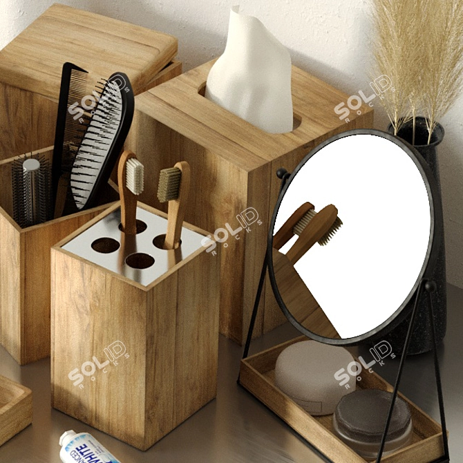 Incredible Wooden Bath Set 3D model image 5