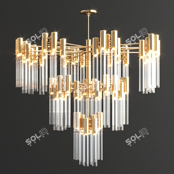 Exquisite Chandelier Collection: Gala, Quebec, Burj, Waterfall 3D model image 3