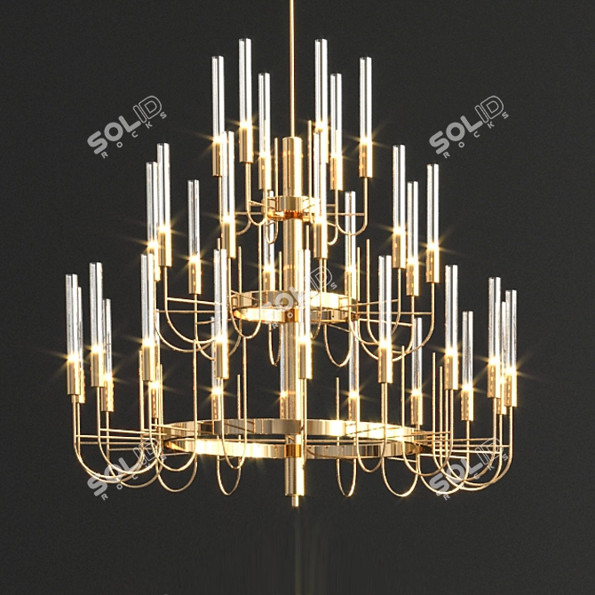 Exquisite Chandelier Collection: Gala, Quebec, Burj, Waterfall 3D model image 4